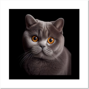 British Shorthair Cat - A Sweet Gift Idea For All Cat Lovers And Cat Moms Posters and Art